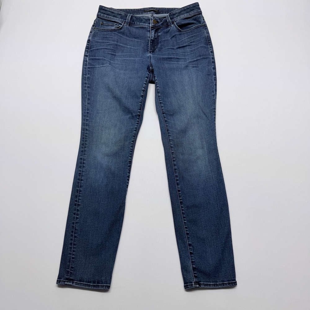 Ann Taylor The Skinny Curvy Fit Jeans 8P Dark Indigo Blue Petite Mid Rise Stretc